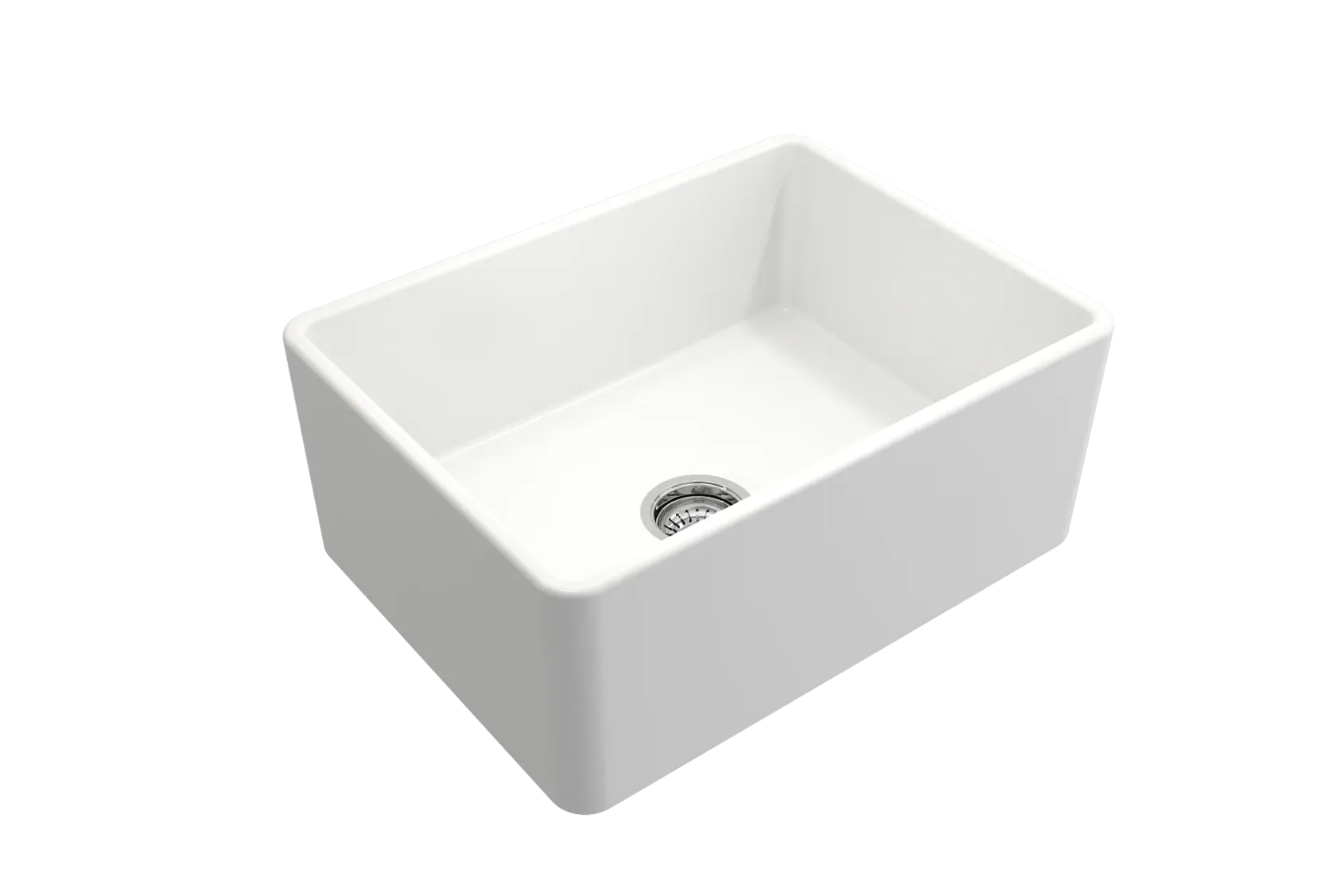 BOCCHI Classico 24" Fireclay Farmhouse Apron Single Bowl Kitchen Sink, Matte White, 1137-002-0120