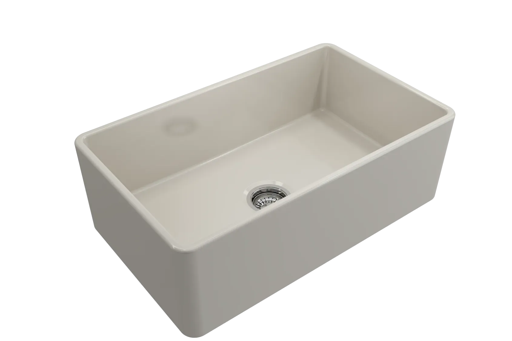 BOCCHI Classico 30" Fireclay Farmhouse Apron Single Bowl Kitchen Sink, Biscuit, 1138-014-0120