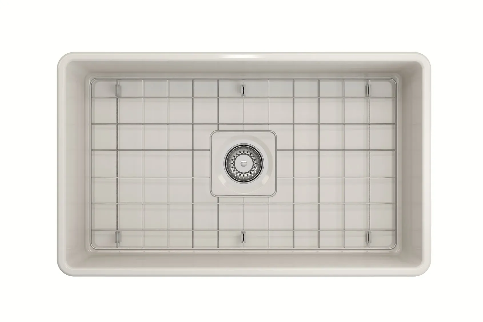 BOCCHI Classico 30" Fireclay Farmhouse Apron Single Bowl Kitchen Sink, Biscuit, 1138-014-0120