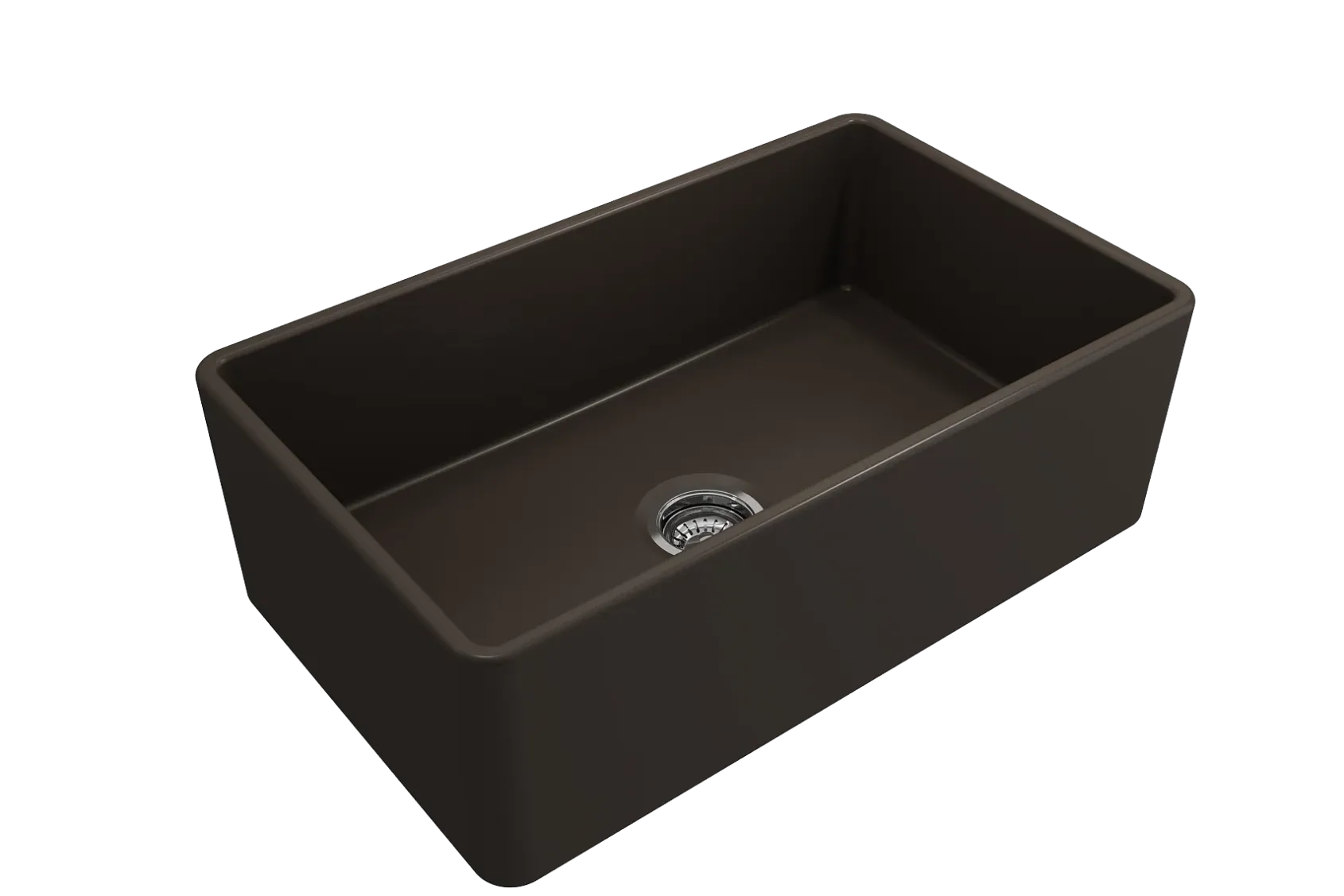BOCCHI Classico 30" Fireclay Farmhouse Apron Single Bowl Kitchen Sink, Matte Brown, 1138-025-0120