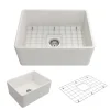 BOCCHI Classico 24" Fireclay Farmhouse Apron Single Bowl Kitchen Sink, White, 1137-001-0120