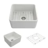 BOCCHI Classico 20" Fireclay Farmhouse Apron Single Bowl Kitchen Sink, Matte White, 1136-002-0120