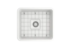 BOCCHI Classico 20" Fireclay Farmhouse Apron Single Bowl Kitchen Sink, Matte White, 1136-002-0120