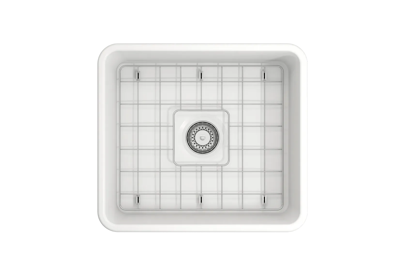 BOCCHI Classico 20" Fireclay Farmhouse Apron Single Bowl Kitchen Sink, Matte White, 1136-002-0120