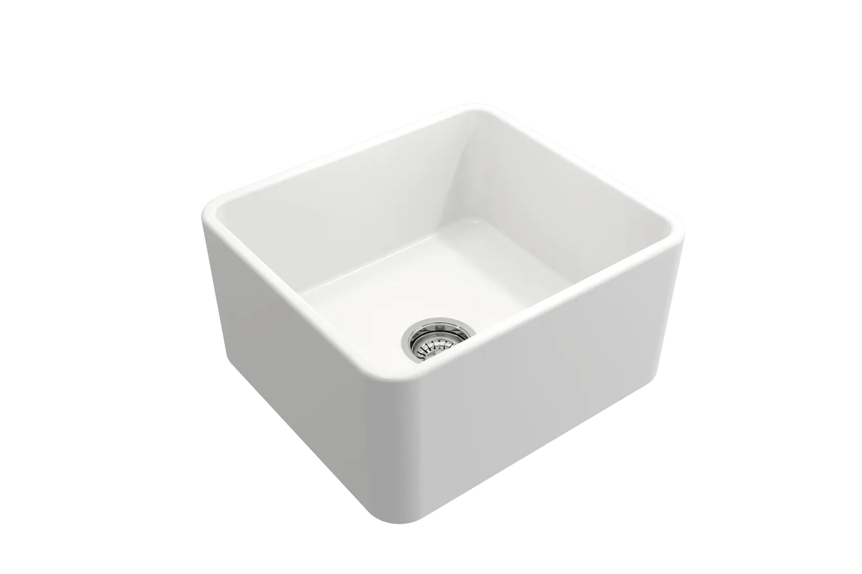 BOCCHI Classico 20" Fireclay Farmhouse Apron Single Bowl Kitchen Sink, Matte White, 1136-002-0120