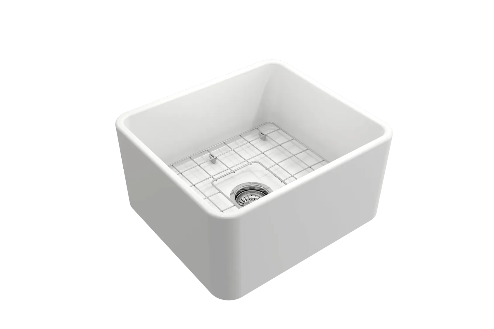 BOCCHI Classico 20" Fireclay Farmhouse Apron Single Bowl Kitchen Sink, Matte White, 1136-002-0120