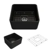 BOCCHI Classico 20" Fireclay Farmhouse Apron Single Bowl Kitchen Sink, Matte Black, 1136-004-0120