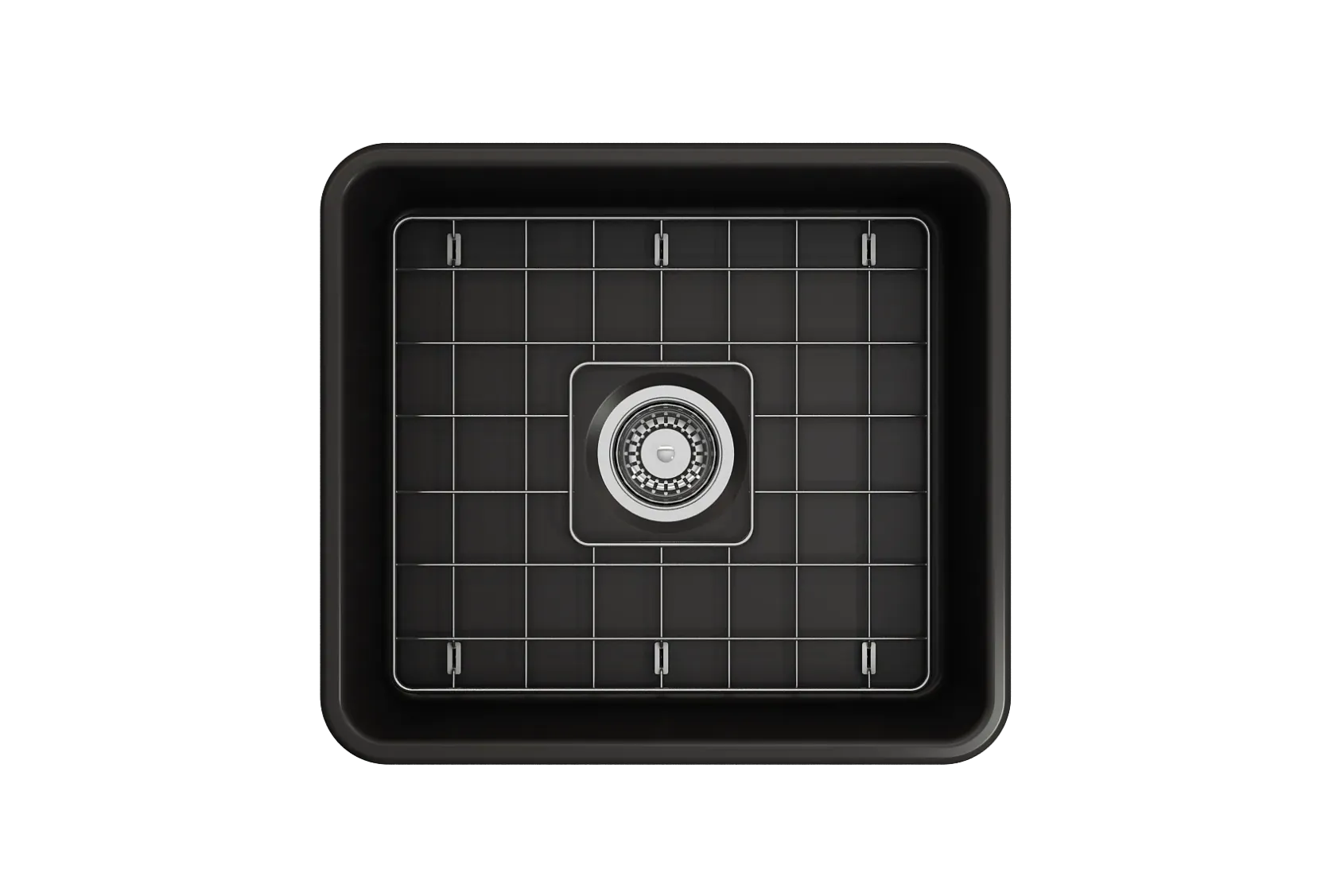 BOCCHI Classico 20" Fireclay Farmhouse Apron Single Bowl Kitchen Sink, Matte Black, 1136-004-0120
