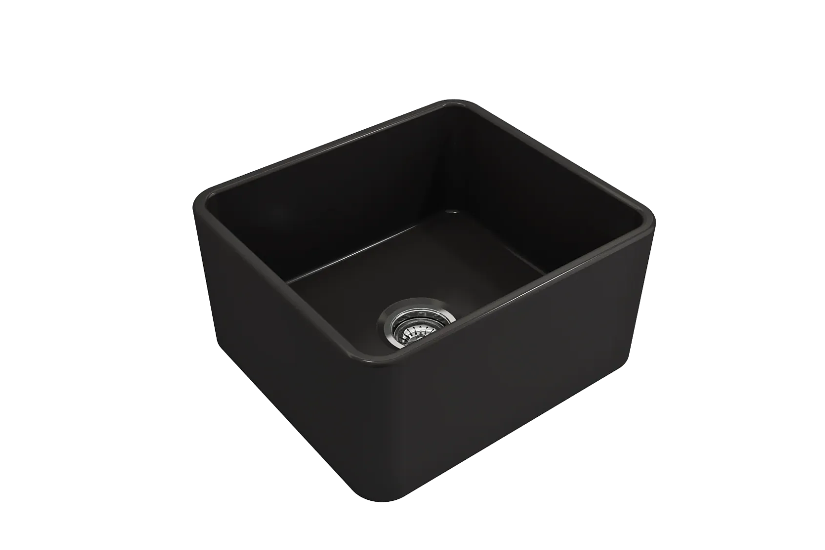 BOCCHI Classico 20" Fireclay Farmhouse Apron Single Bowl Kitchen Sink, Matte Black, 1136-004-0120