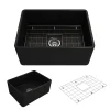 BOCCHI Classico 24" Fireclay Farmhouse Apron Single Bowl Kitchen Sink, Matte Black, 1137-004-0120
