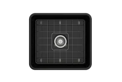 BOCCHI Classico 20" Fireclay Farmhouse Apron Single Bowl Kitchen Sink, Black, 1136-005-0120