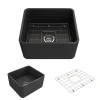 BOCCHI Classico 20" Fireclay Farmhouse Apron Single Bowl Kitchen Sink, Matte Dark Gray, 1136-020-0120