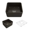 BOCCHI Classico 20" Fireclay Farmhouse Apron Single Bowl Kitchen Sink, Matte Brown, 1136-025-0120