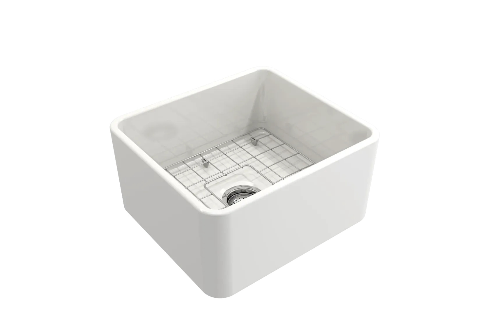 BOCCHI Classico 20" Fireclay Farmhouse Apron Single Bowl Kitchen Sink, White, 1136-001-0120