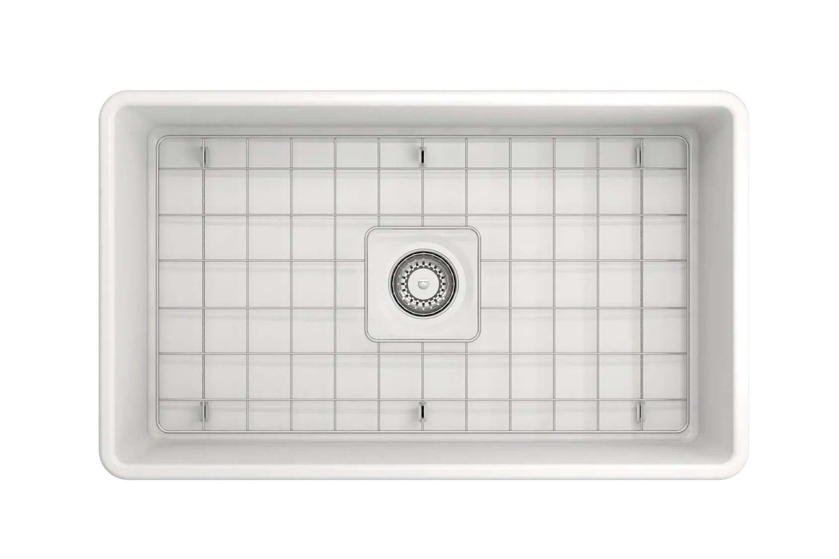 BOCCHI Classico 30" Fireclay Farmhouse Apron Single Bowl Kitchen Sink, Matte White, 1138-002-0120
