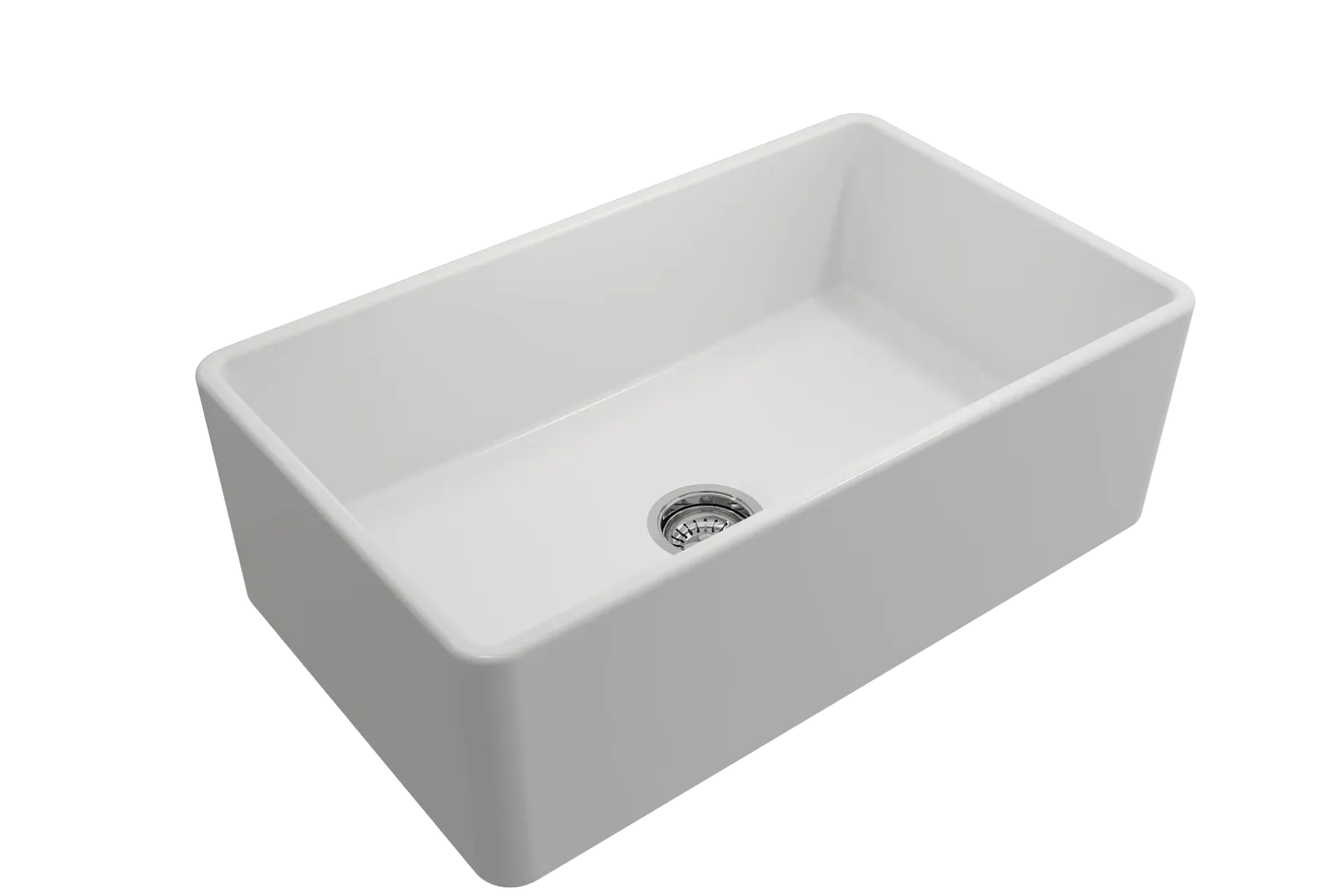 BOCCHI Classico 30" Fireclay Farmhouse Apron Single Bowl Kitchen Sink, Matte White, 1138-002-0120