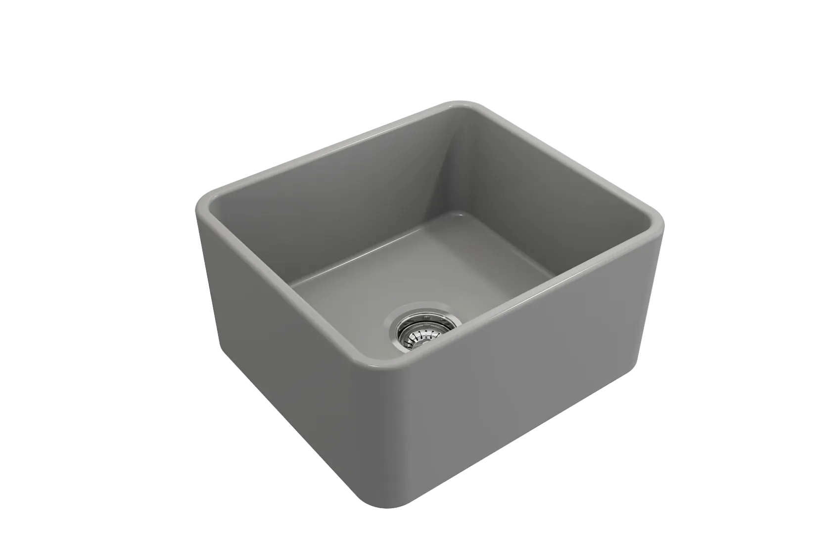 BOCCHI Classico 20" Fireclay Farmhouse Apron Single Bowl Kitchen Sink, Matte Gray, 1136-006-0120