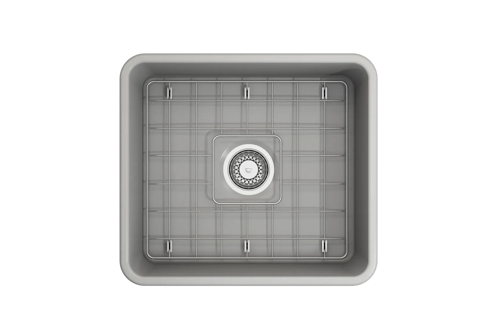 BOCCHI Classico 20" Fireclay Farmhouse Apron Single Bowl Kitchen Sink, Matte Gray, 1136-006-0120
