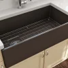 BOCCHI Contempo 36" Fireclay Farmhouse Apron Single Bowl Kitchen Sink, Matte Brown, 1354-025-0120