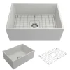 BOCCHI Contempo 27" Fireclay Farmhouse Apron Single Bowl Kitchen Sink, Matte White, 1356-002-0120