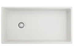 BOCCHI Contempo 36" Fireclay Farmhouse Apron Single Bowl Kitchen Sink, White, 1354-001-0120
