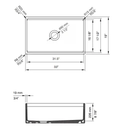 BOCCHI Contempo 33" Fireclay Workstation Farmhouse Sink with Accessories, Biscuit, 1504-014-0120