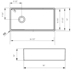 BOCCHI Contempo 36" Fireclay Workstation Farmhouse Sink with Accessories, Matte Brown, 1505-025-0120