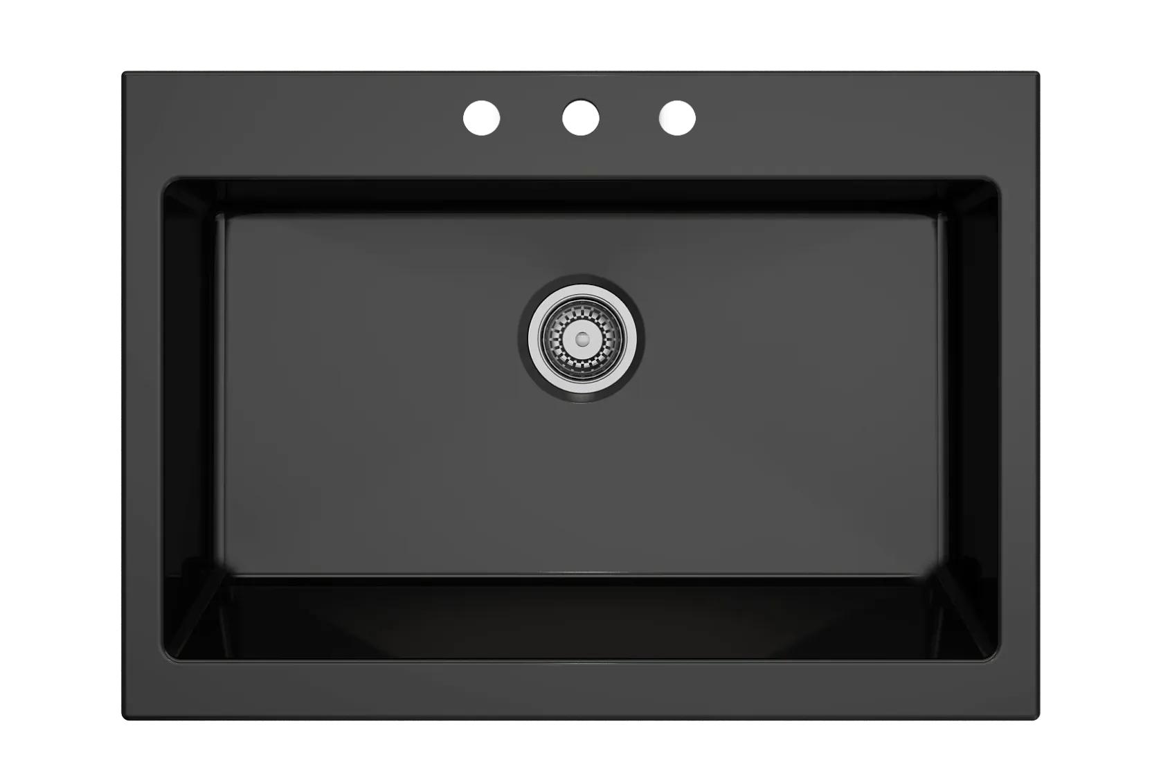 BOCCHI Nuova 34" Fireclay Retrofit Drop-In Farmhouse Sink with Accessories, Black, 1500-005-0127