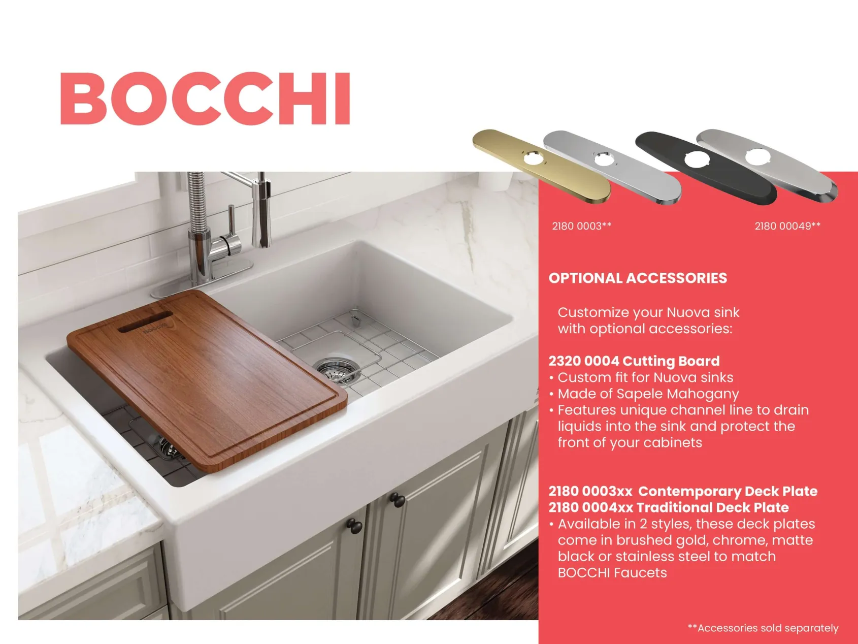 BOCCHI Nuova 34" Fireclay Retrofit Drop-In Farmhouse Sink with Accessories, 50/50 Double Bowl, Matte Brown, 1501-025-0127