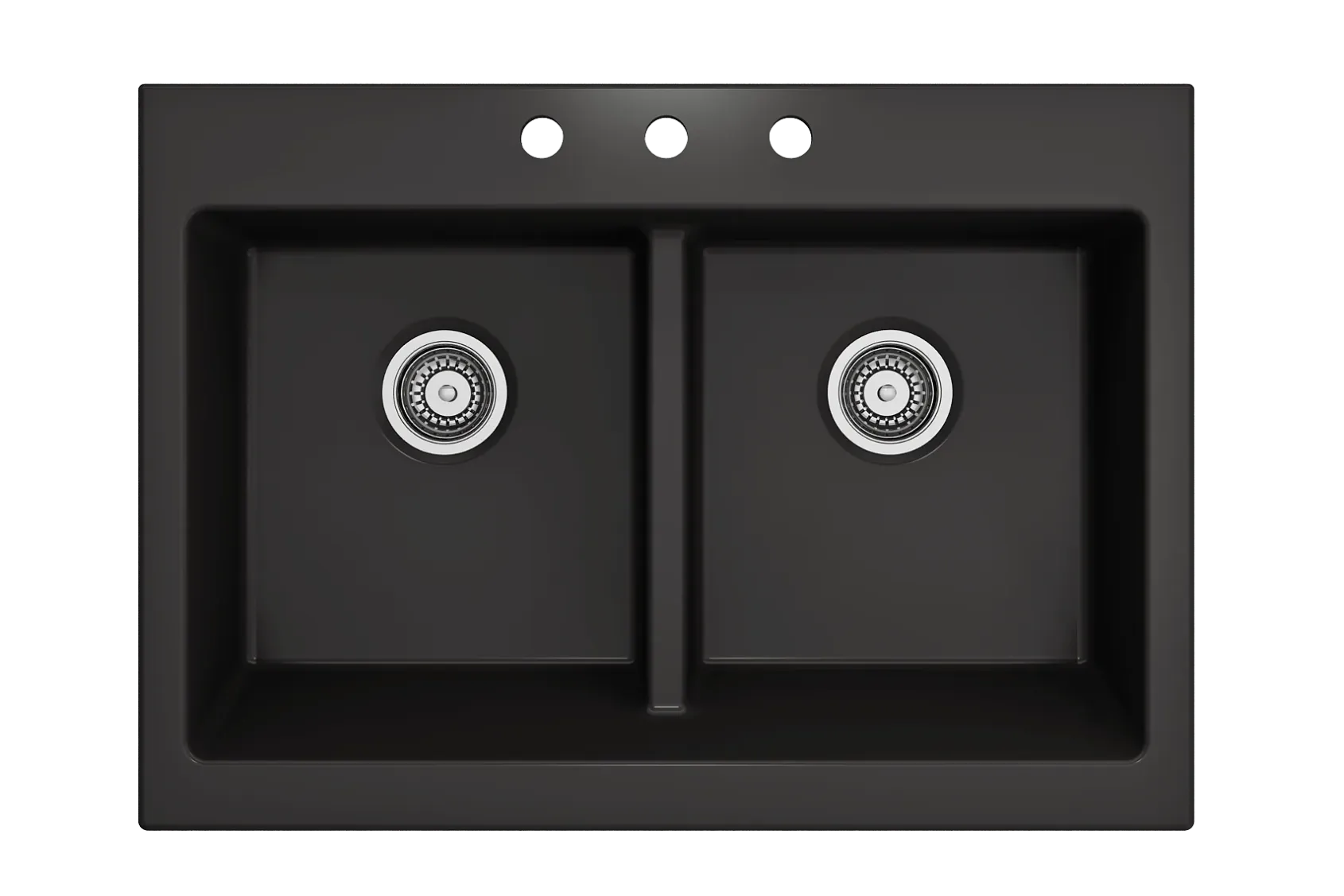 BOCCHI Nuova 34" Fireclay Retrofit Drop-In Farmhouse Sink with Accessories, 50/50 Double Bowl, Matte Black, 1501-004-0127