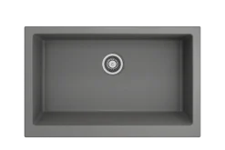 BOCCHI Nuova 34" Fireclay Retrofit Farmhouse Sink with Accessories, Matte Gray, 1551-006-0120