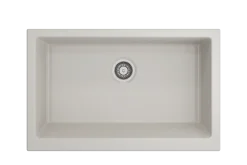 BOCCHI Nuova 34" Fireclay Retrofit Farmhouse Sink with Accessories, Biscuit, 1551-014-0120