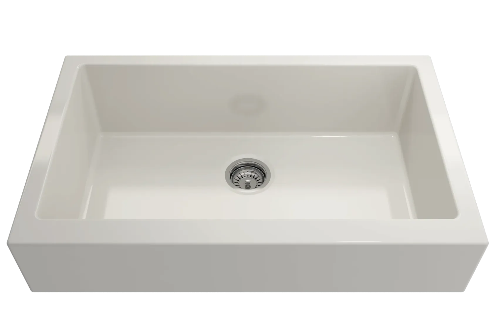 BOCCHI Nuova 34" Fireclay Retrofit Farmhouse Sink with Accessories, Biscuit, 1551-014-0120