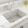 BOCCHI Sotto 24" Dual Mount Fireclay Kitchen Sink Kit with Accessories, White, 1627-001-0120