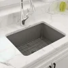 BOCCHI Sotto 24" Dual Mount Fireclay Kitchen Sink Kit with Accessories, Matte Gray, 1627-006-0120