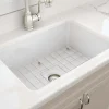 BOCCHI Sotto 27" Fireclay Dual Mount Single Bowl Kitchen Sink, White, 1360-001-0120