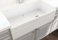 BOCCHI Vigneto 36" Fireclay Farmhouse Apron Single Bowl Kitchen Sink, White, 1355-001-0120