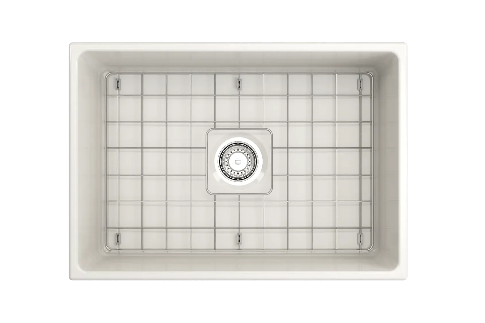 BOCCHI Vigneto 27" Fireclay Farmhouse Apron Single Bowl Kitchen Sink, Biscuit, 1357-014-0120
