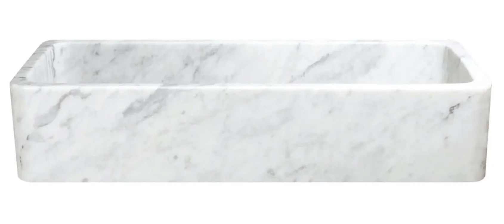 48" Carrara White Marble Farmhouse Kitchen Sink, Single Bowl, Reversible, KF482010SB-NLP-CW