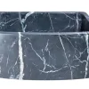 24" Charcoal Marquina Soapstone Farmhouse Kitchen Sink, Curved Front, Reversible, KFCF242110-CMS