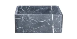24" Charcoal Marquina Soapstone Farmhouse Kitchen Sink, Reversible, KF242010-CMS