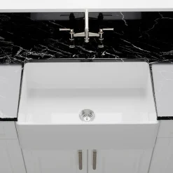 Crestwood 30" Fireclay Farmhouse Sink, White, CW-CL-30-WHITE