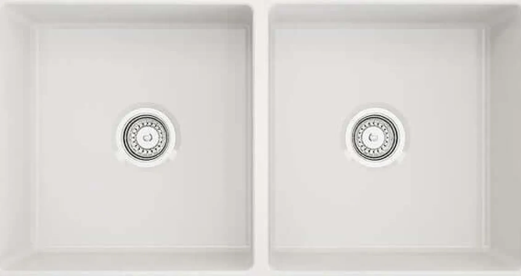 Crestwood 36" Fireclay Farmhouse Sink 50/50 Double Bowl, White, CW-MOD-362-DBL-WHITE