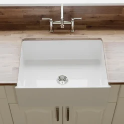 Crestwood 27" Fireclay Farmhouse Sink, White, CW-MOD-27-WHITE