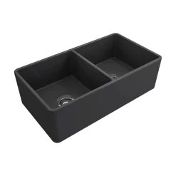 Crestwood 33" Fireclay Farmhouse Sink 50/50 Double Bowl, Charcoal, CW-CL-332-DBL-CHARCOAL