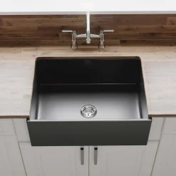 Crestwood 27" Fireclay Farmhouse Sink, Charcoal, CW-MOD-27-CHARCOAL