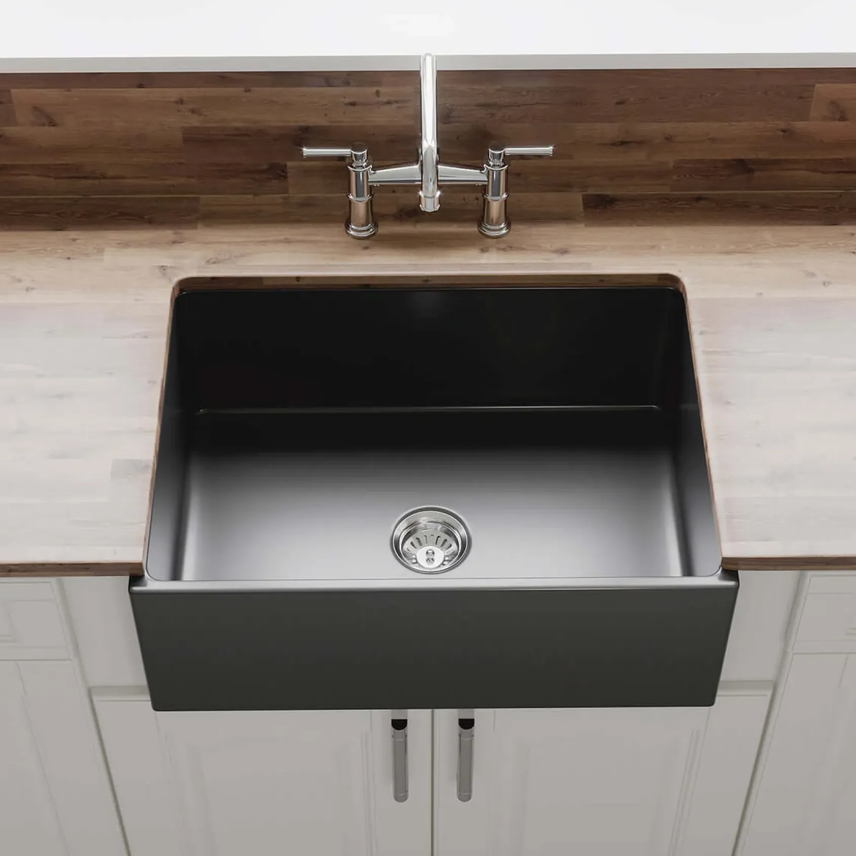 Crestwood 27" Fireclay Farmhouse Sink, Charcoal, CW-MOD-27-CHARCOAL