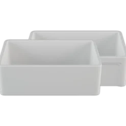 Crestwood 30" White Fireclay Farmhouse Sink, Casement/Smooth Front, CW-8130-W