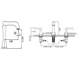 Dawn 6" 1.2 GPM Bathroom Faucet, Brushed Nickel, AB08 1155BN