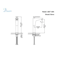Dawn 11" 1.2 GPM Bathroom Faucet, Brushed Nickel, AB27 1601BN
